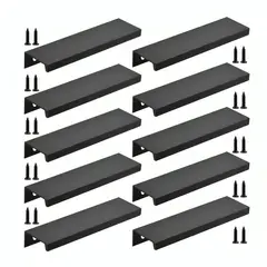 GENERICO - Tiradores Manilla Negro Tirador Mueble Puerta 15cm 10 Unid