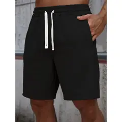 MPROPIA - Short Hombre Bermuda Tipo Lino Tendencia Urbana Liso 0266