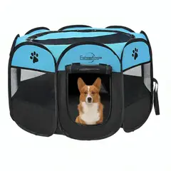 GENERICO - Corral Tienda Para Mascotas Portatil Perro Gato Azul