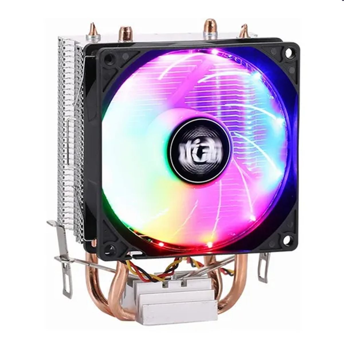 GENERICO - Disipador cpu rgb ventialdor base de cobre intelamd color n