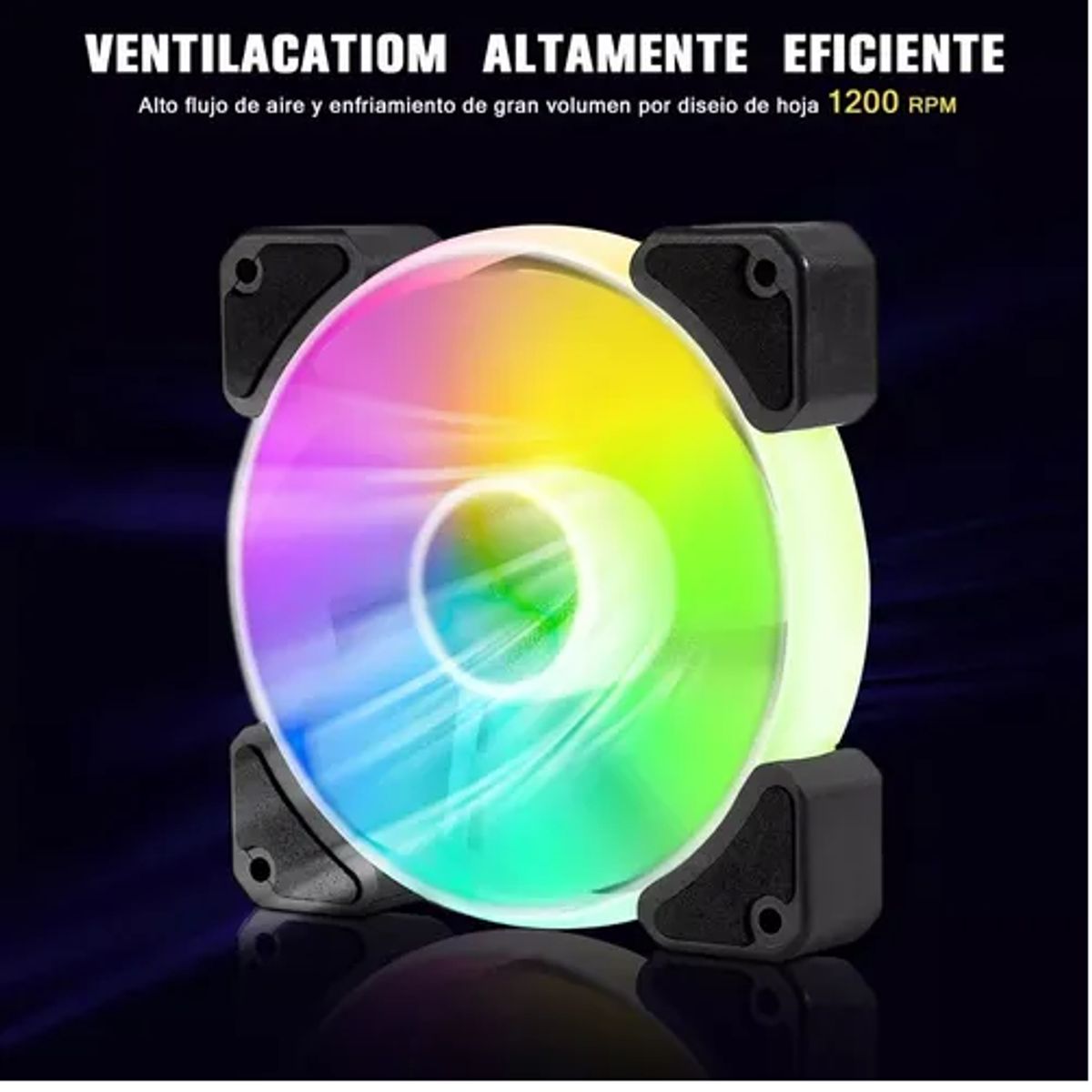 GENERICO - Kit 3 ventiladores gamer disipadores en loop 120mm rb color