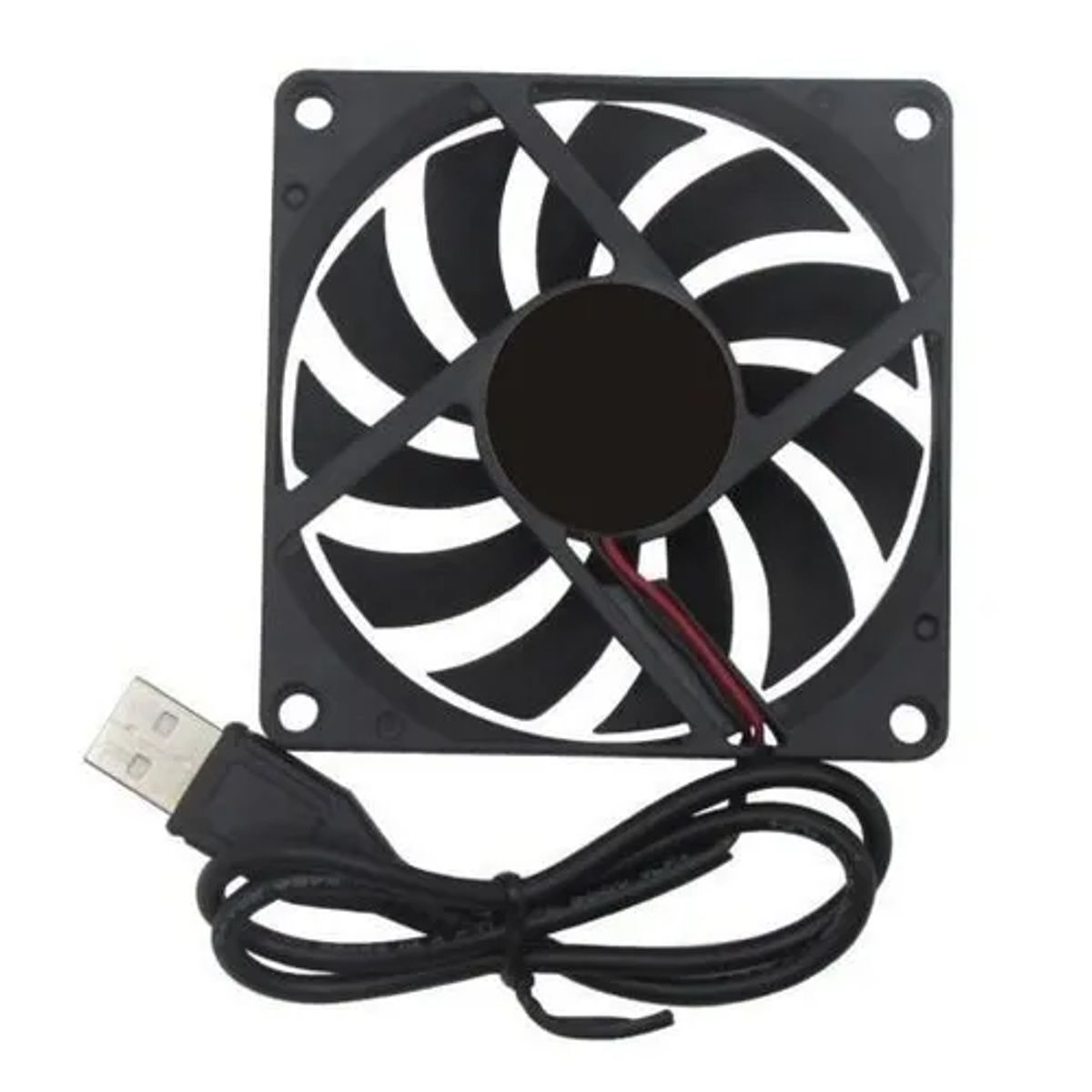 GENERICO - Ventilador fan cooler usb pc 8x8 5v cable 100cm color negro