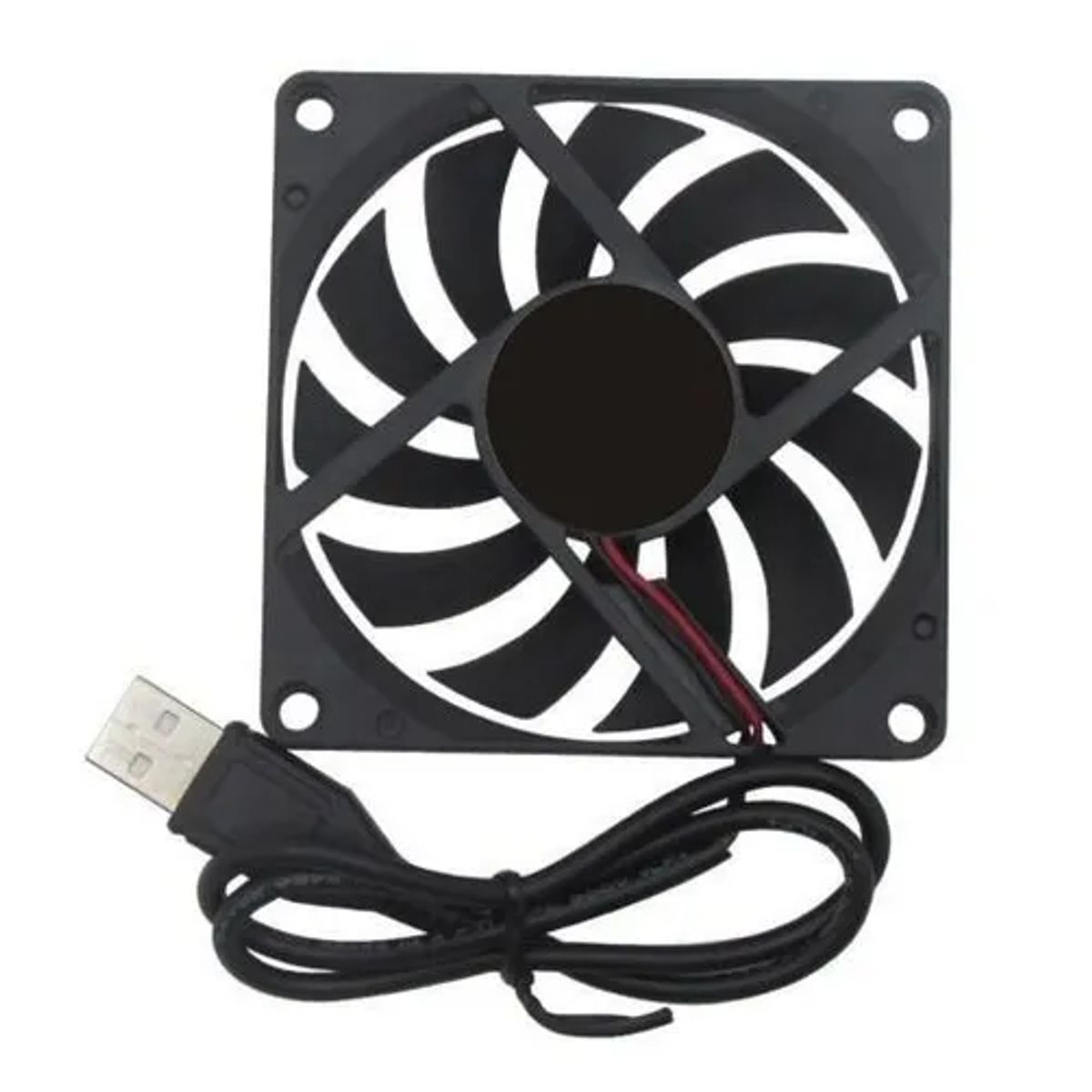 GENERICO - Ventilador fan cooler usb pc 8x8 5v cable 100cm color negro