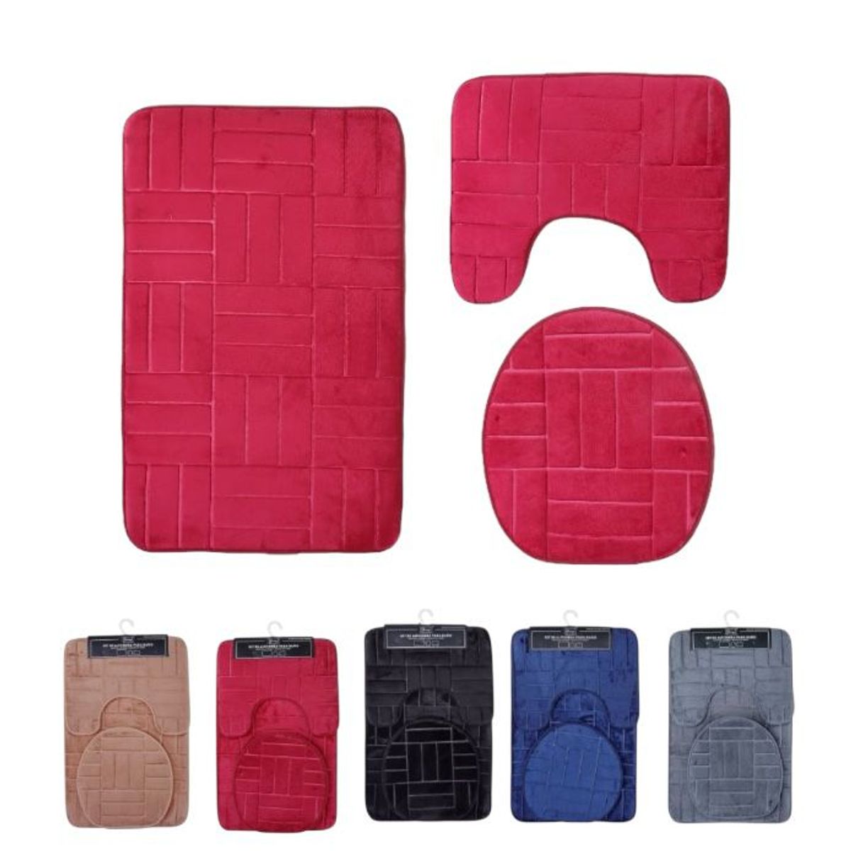 HOMEY - Juego de Alfombras para Baño, 3 Piezas, Colores Surtidos.