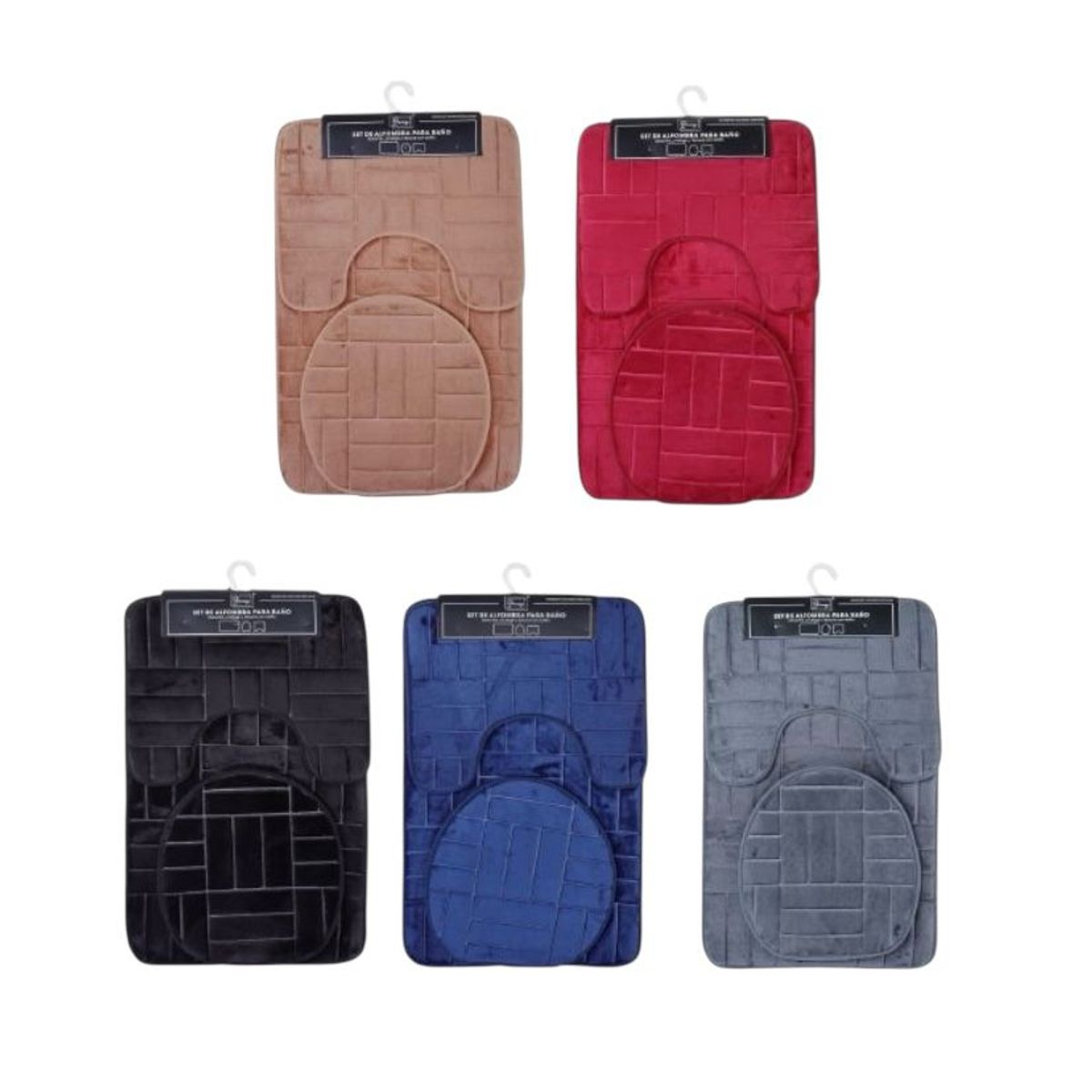 HOMEY - Juego de Alfombras para Baño, 3 Piezas, Colores Surtidos.
