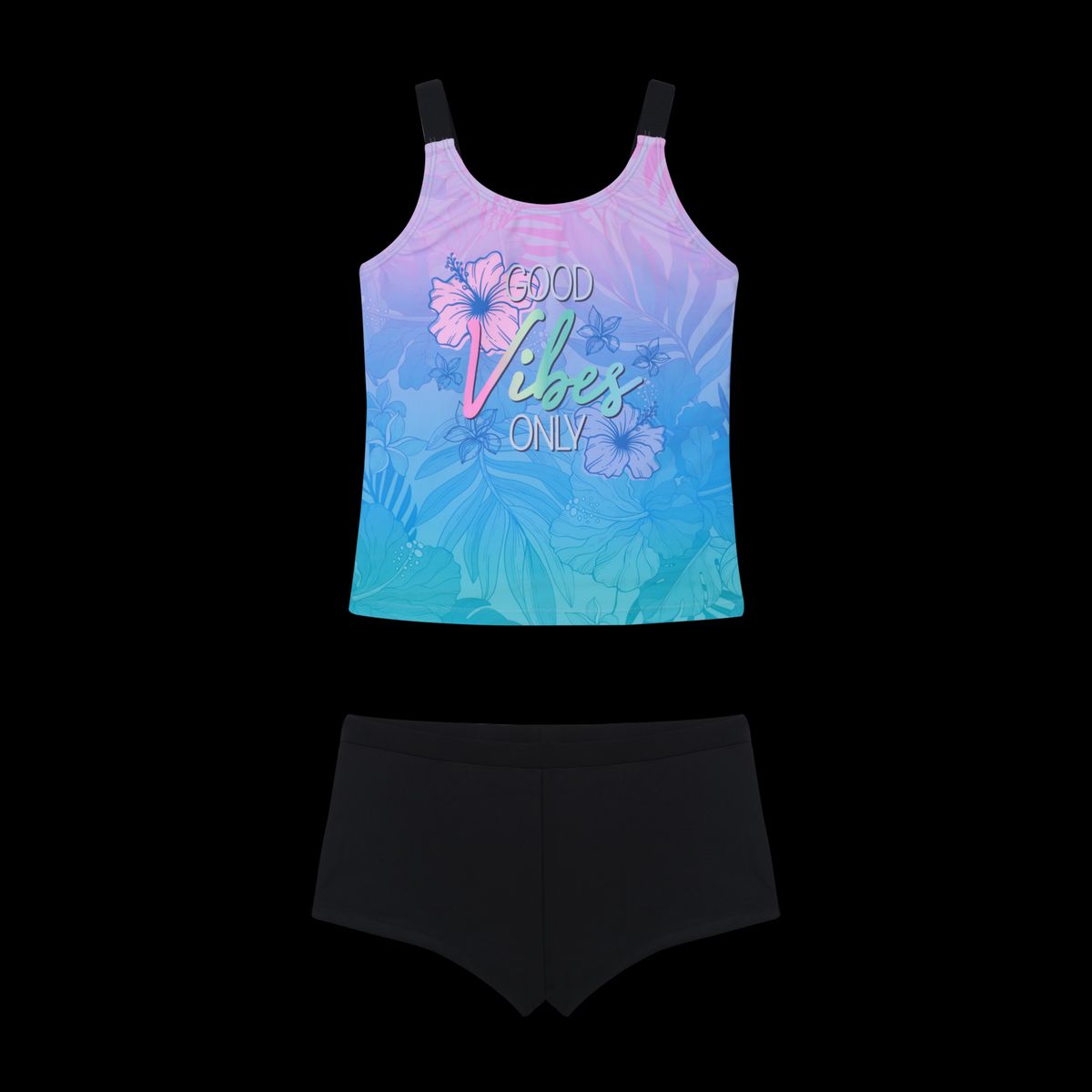 H2O WEAR - Traje de Baño Niña Teens Tankini UV50  Hot Pant H2O Wear Negro