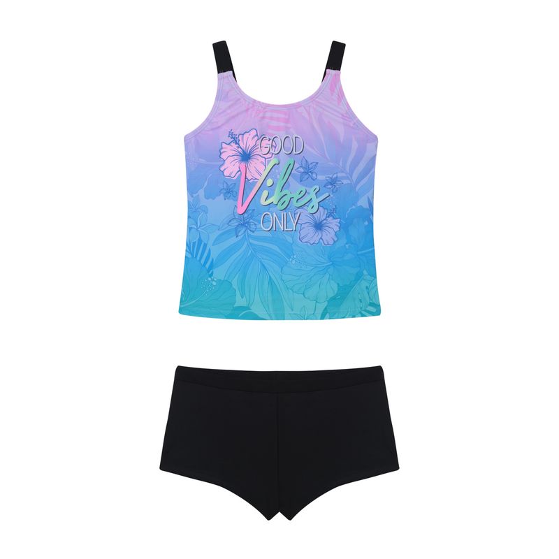 H2O WEAR - Traje de Baño Niña Teens Tankini UV50  Hot Pant H2O Wear Negro