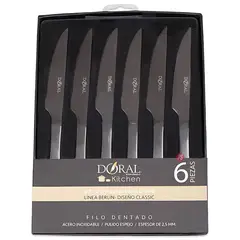 DORAL - Juego 6 Cuchillos Carne Berlín Acero Inoxidable - PS