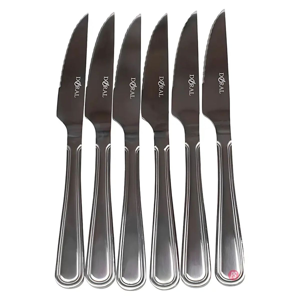 DORAL - Juego 6 Cuchillos Carne Berlín Doral Acero Inoxidable - PS