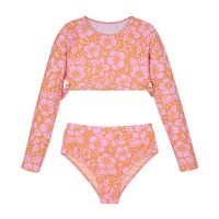 Traje de Baño Niña Teens Tankini UV50 Crop Top - Coral