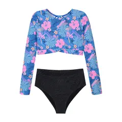 H2O WEAR - Traje de Baño Niña Teens Tankini UV50 Crop Top - Celeste