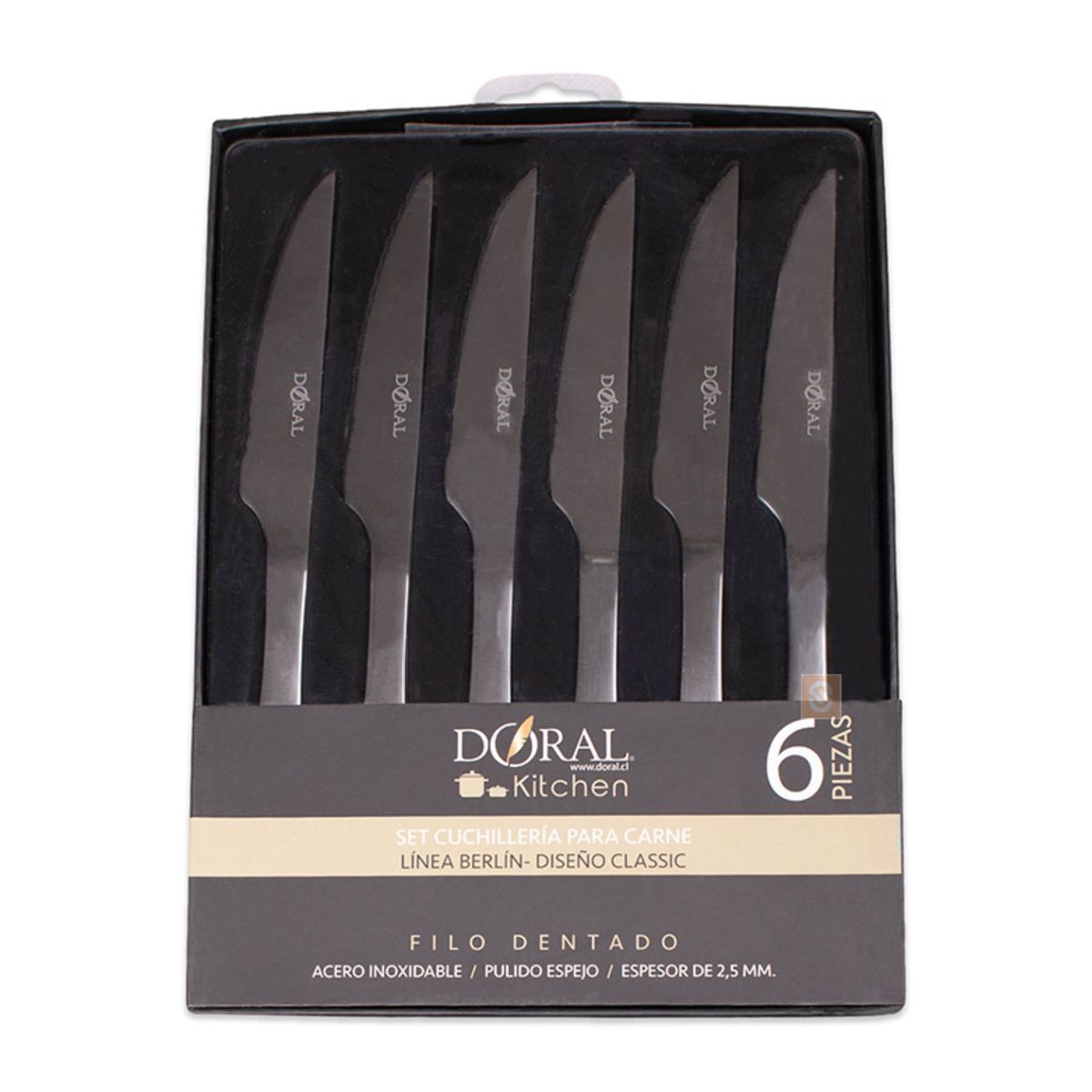 DORAL - Juego Cuchillos Carne 6 Piezas Acero Inoxidable - SC
