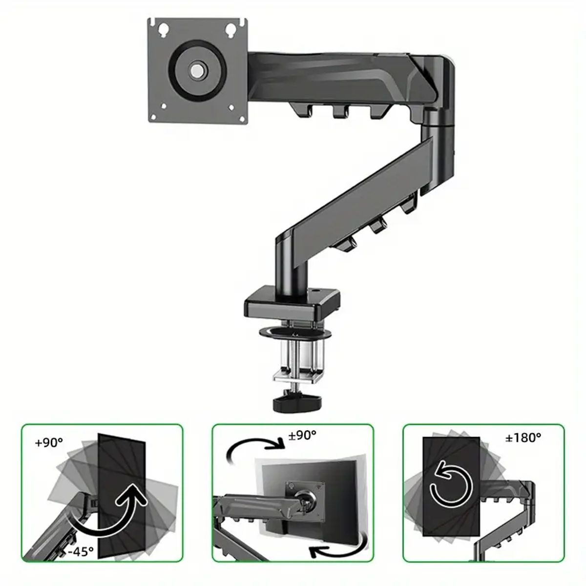 GENERICO - Soporte Monitor Escritorio 13-32 Pulgadas Brazo Articulado Negro