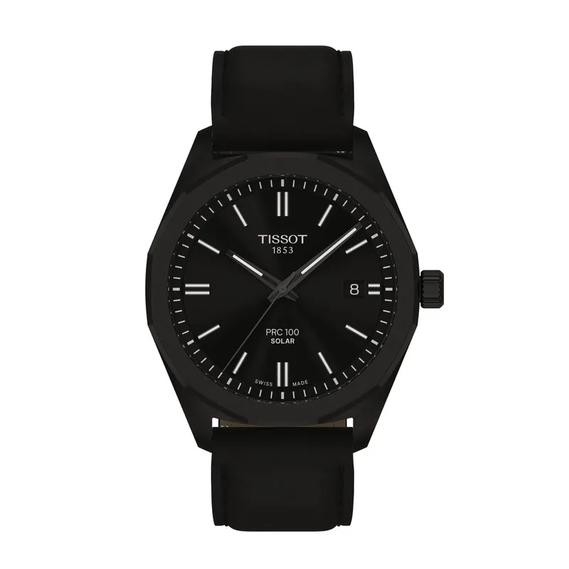 TISSOT - Reloj Tissot PRC 100 Solar Cuero Negro
