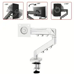 GENERICO - Soporte Monitor Escritorio 13-32 Pulgadas Brazo Articulado Blanco