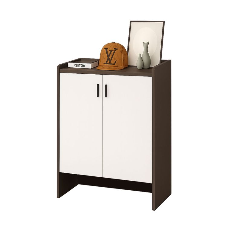 Zapatero Grey 2 Puertas Organizador 3 Estante 81x61x32 Cm