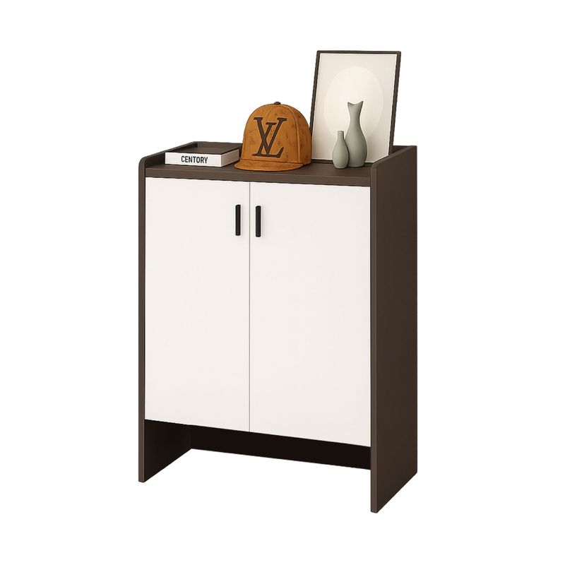MUNDO ONLINE - Zapatero Grey 2 Puertas Organizador 3 Estante 81x61x32 Cm