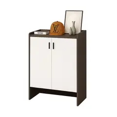 MUNDO ONLINE - Zapatero Grey 2 Puertas Organizador 3 Estante 81x61x32 Cm