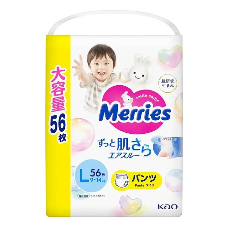 MERRIES - Pañales Pants Merries Talla L - 56 Unidades