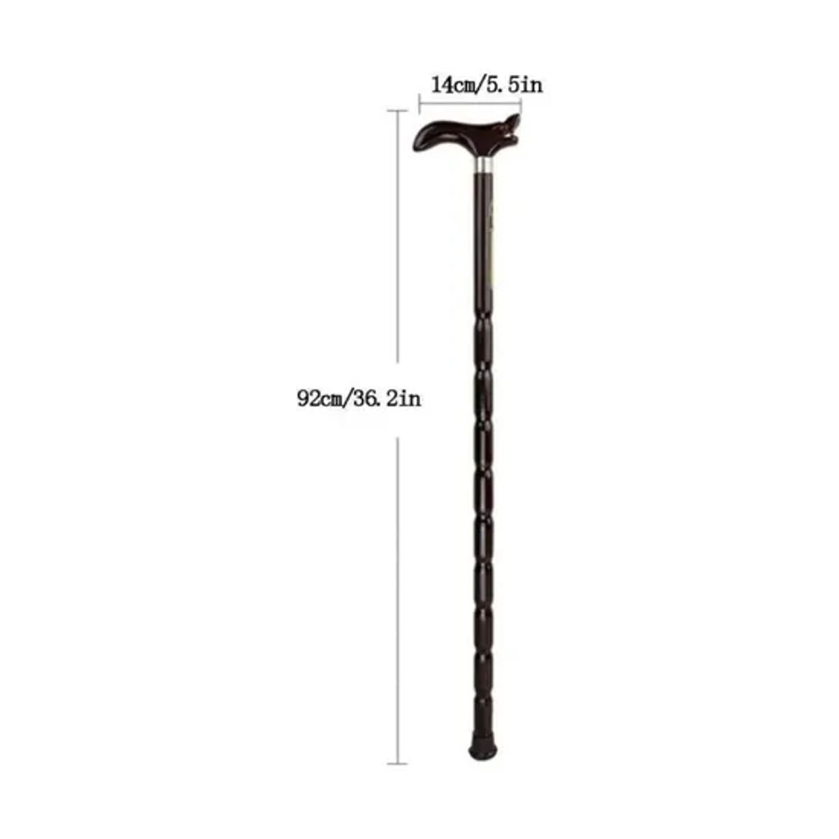 GENERICO - Bastón de madera muleta antideslizante adulto mayor 90 cm co