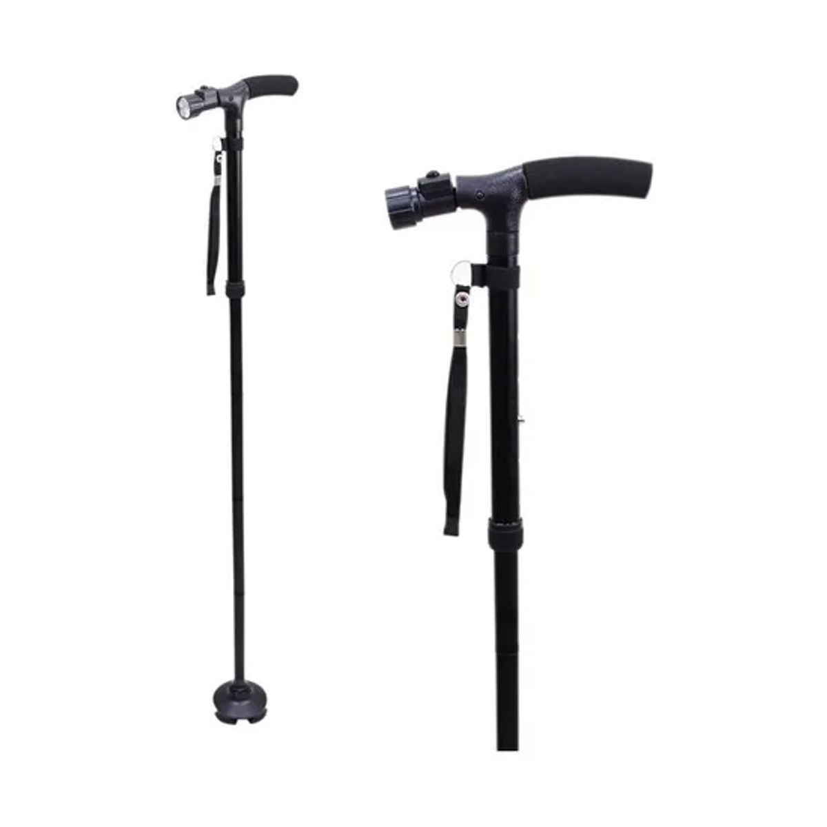 GENERICO - Bastón ortopédico plegable de aluminio con lámpara ajustable