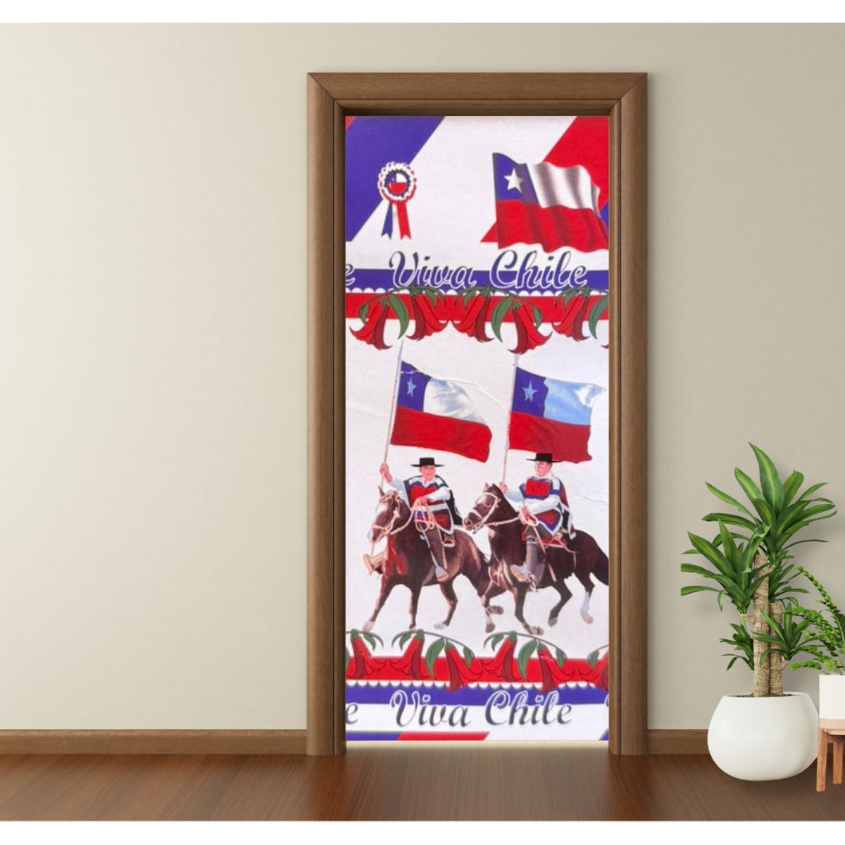 GENERICO - Fundas Para Puertas Elástica Decoracion Fechas Patrias Chile