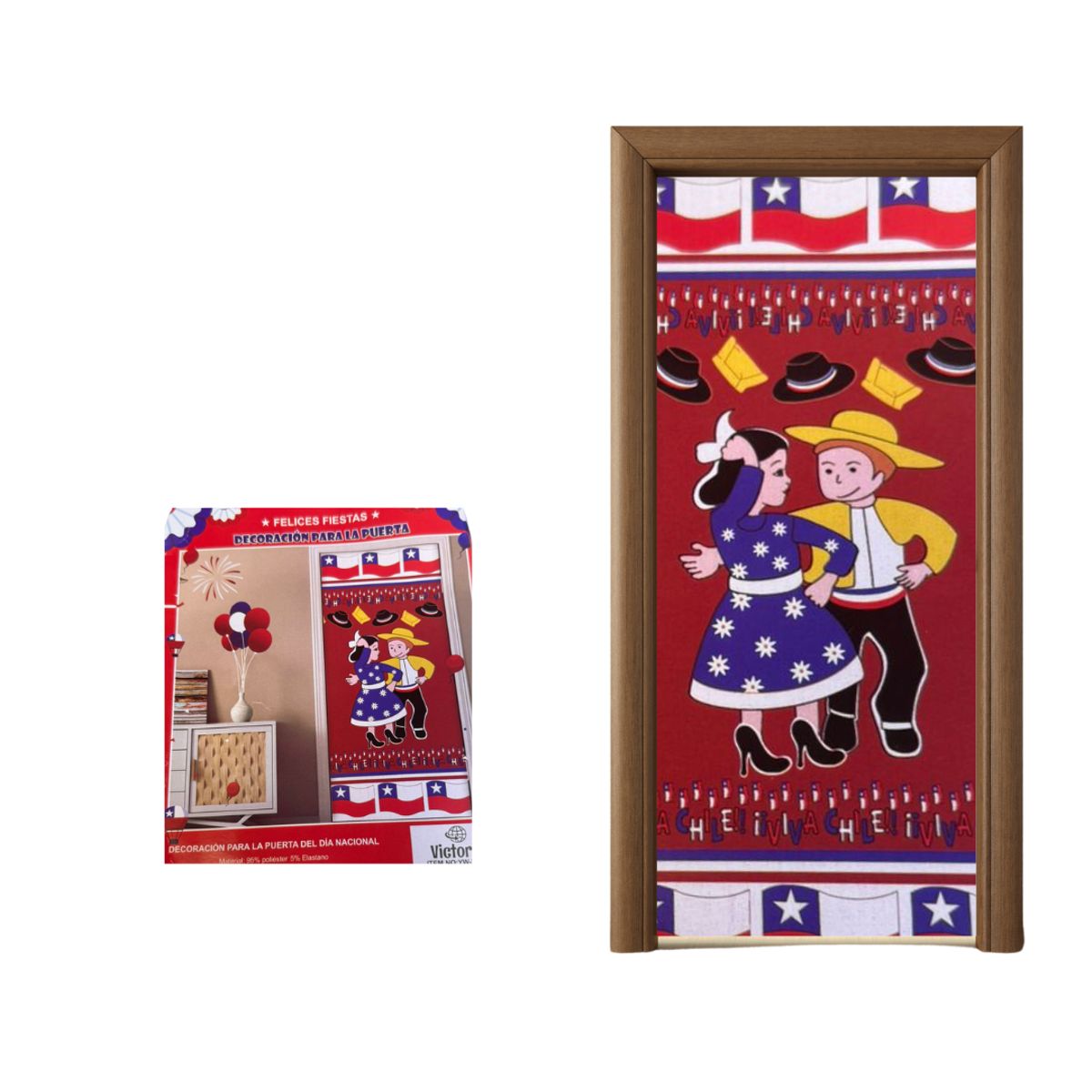 GENERICO - Fundas Para Puertas Elástica Decoracion Fechas Patrias Chile