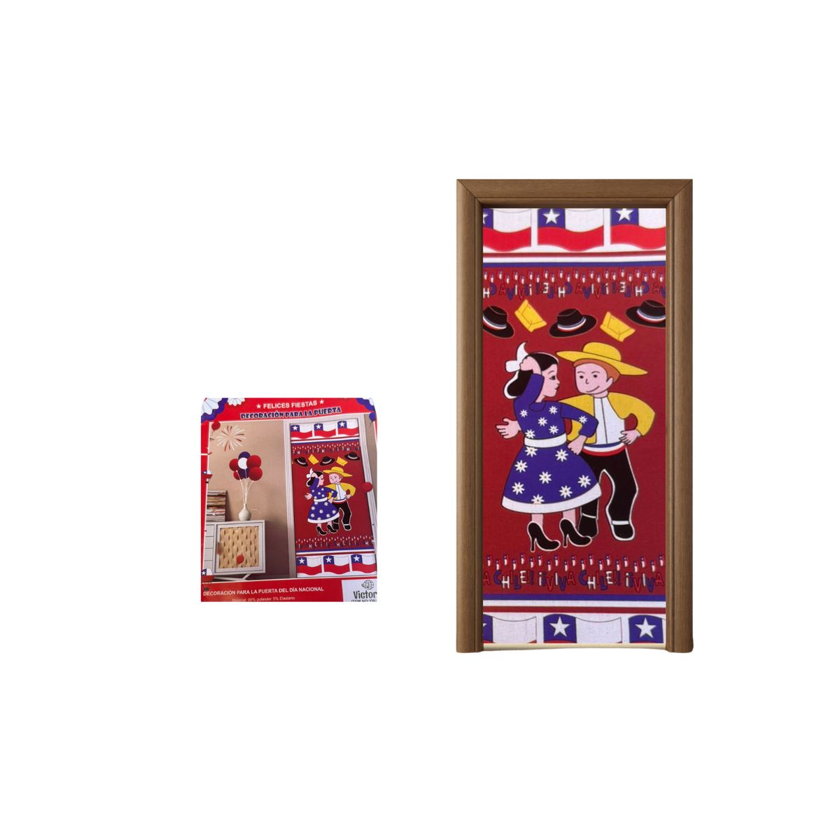 GENERICO - Fundas Para Puertas Elástica Decoracion Fechas Patrias Chile