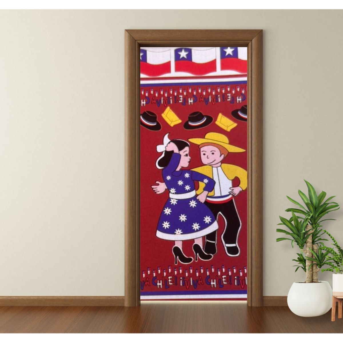 GENERICO - Fundas Para Puertas Elástica Decoracion Fechas Patrias Chile