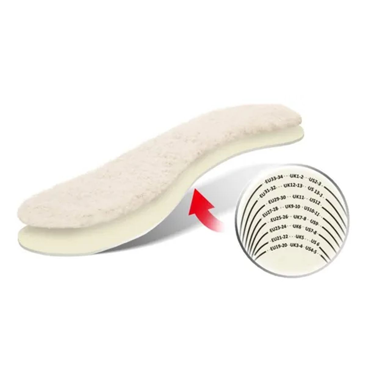 GENERICO - Plantilla con chiporro pies fríos ajustables recortables tam