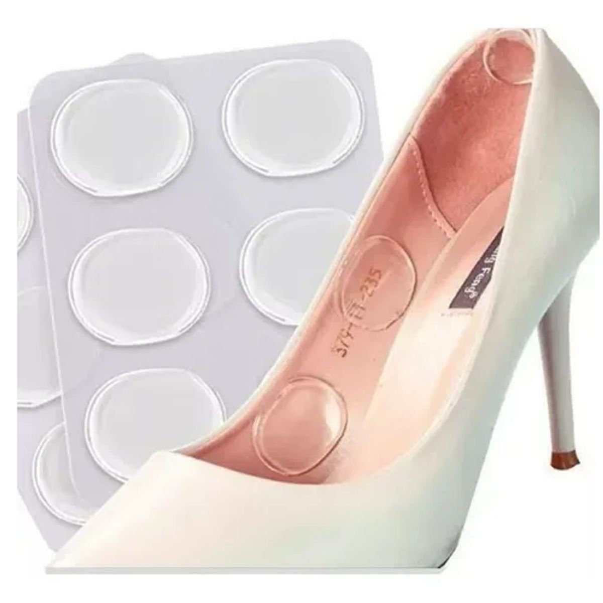 GENERICO - 6 almohadillas gel de silicona autoadhesiva para zapatos pie