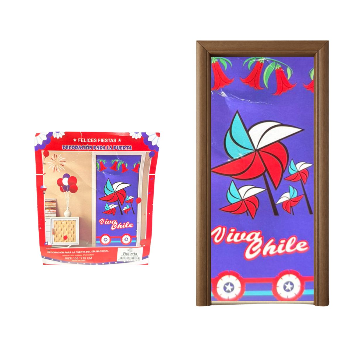 GENERICO - Fundas Para Puertas Elástica Decoracion Fechas Patrias Chile