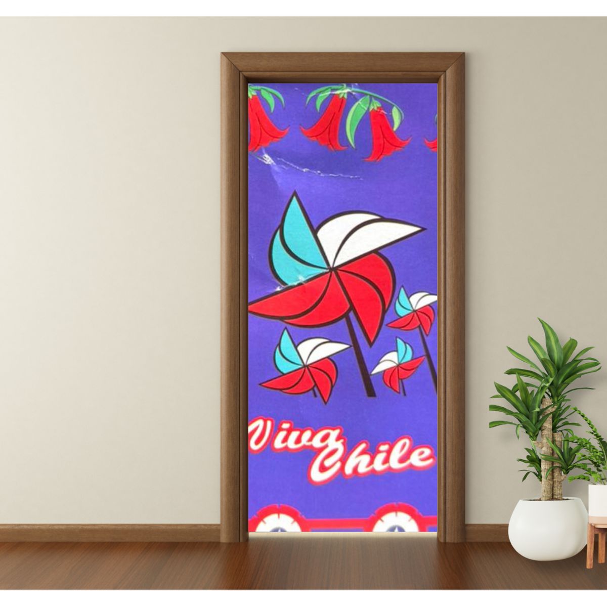 GENERICO - Fundas Para Puertas Elástica Decoracion Fechas Patrias Chile