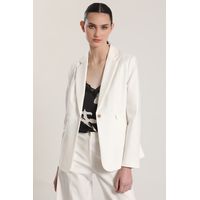 Blazer entallado cierre oculto mujer crudo