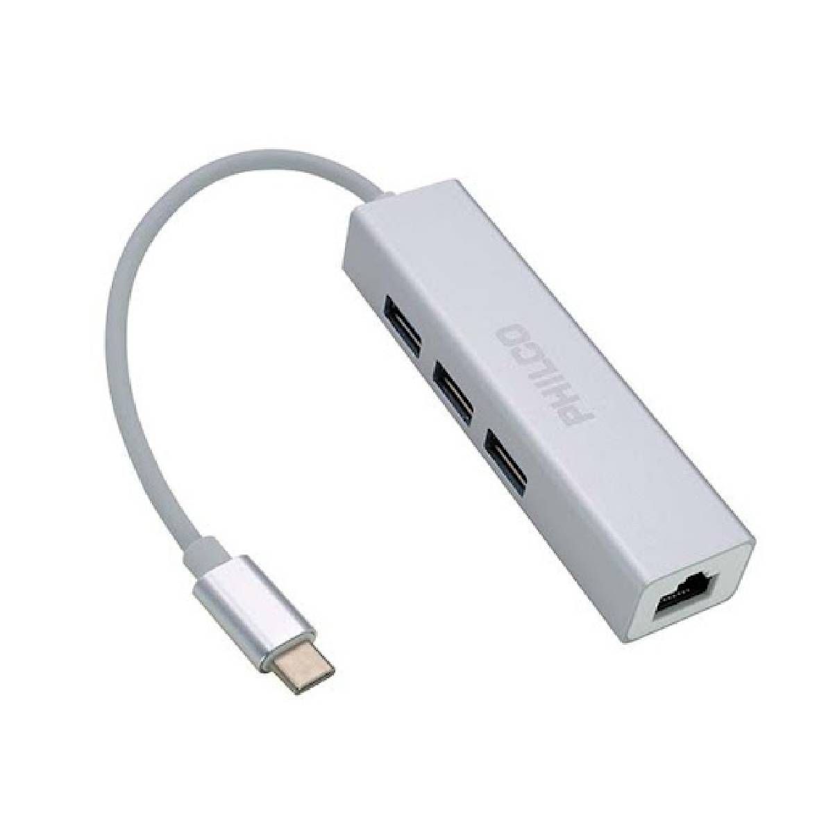 PHILCO - HUB 3 PUERTOS TIPO C A USB 3.0 PHILCO