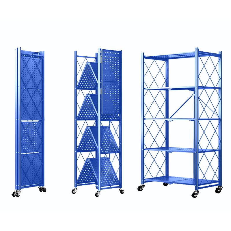 GENERICO - Estante Plegable Multiuso Metal 5 Niveles Con Ruedas