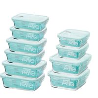 Set 10 Contenedores Hermeticos Alimentos De Vidrio