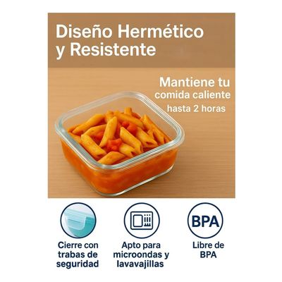 Imagen 2 del producto Set 10 Contenedores Hermeticos Alimentos De Vidrio