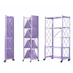 GENERICO - Estante Plegable Multiuso Metal 5 Niveles Con Ruedas