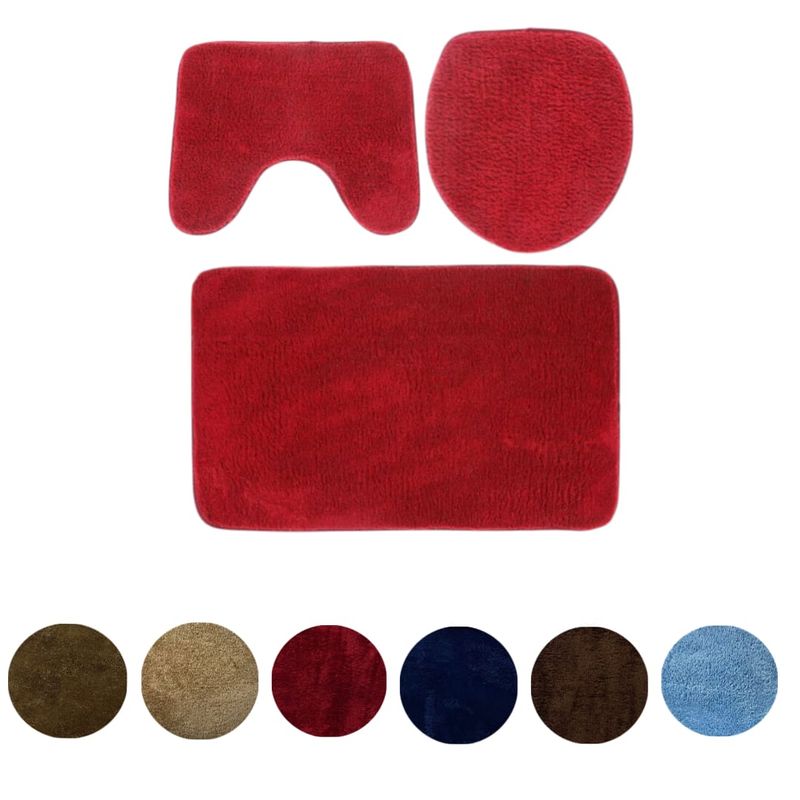 HOMEY - Juego de Alfombras para Baño, 3 Piezas, Colores Surtidos.