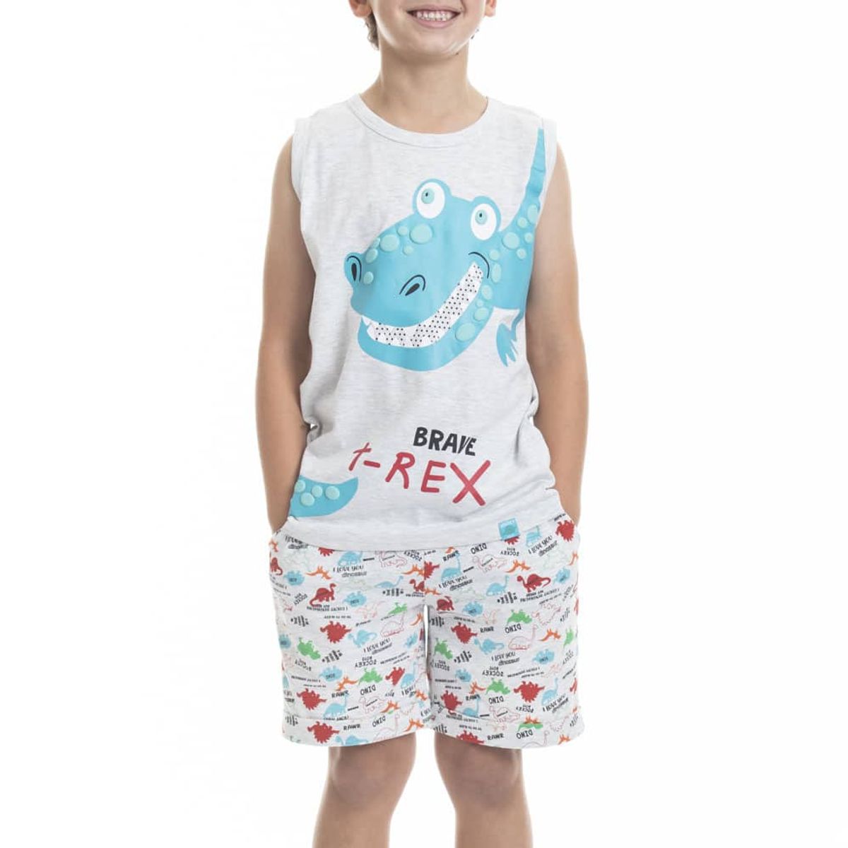 LADY GENNY - Pijama De Verano Para Niños T-Rex