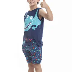 LADY GENNY - Pijama De Verano Para Niños T-Rex