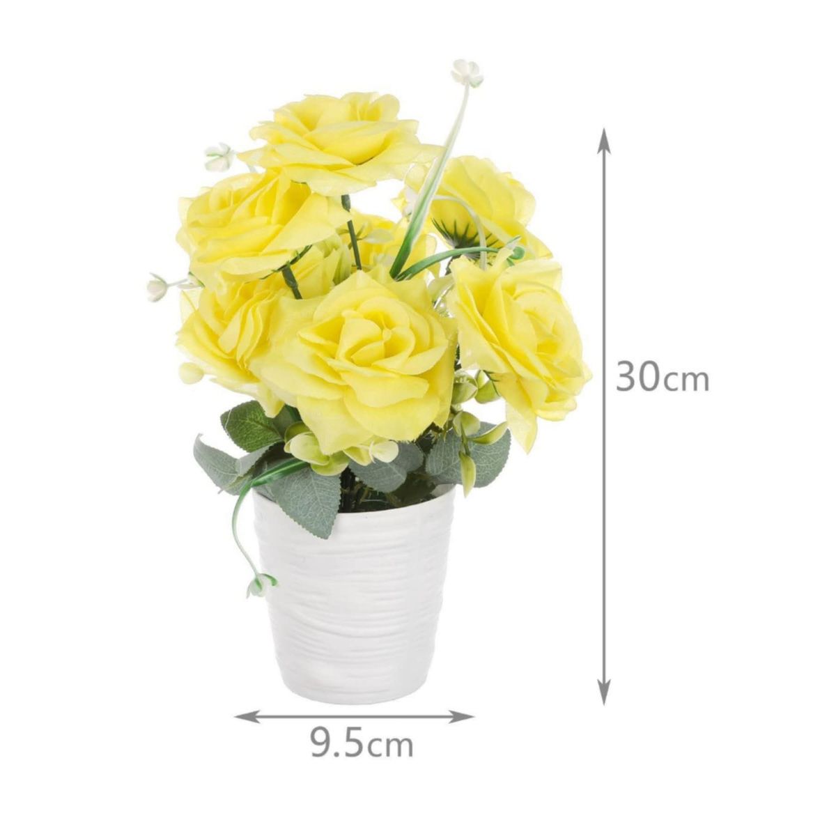 HOMEY - Pack 4 de Macetas Decorativas Homey Con Flor Artificial,30*9.5cm, Color surtido