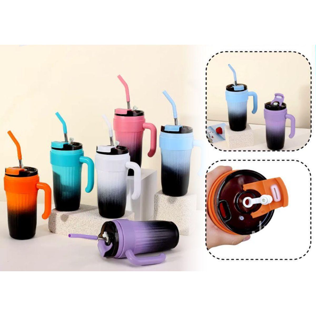 GENERICO - Vaso Térmico Degradé 950ml Color Rosado