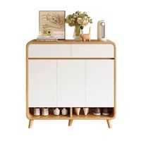 Zapatero Bicolor Puertas y Cajones Organizador Estante 100Cm