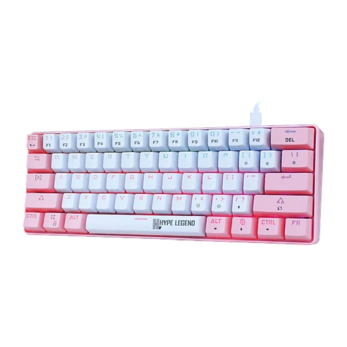 HYPE LEGEND - Teclado Gamer Hype Legend Rebel Pinku 60% SW Red RGB
