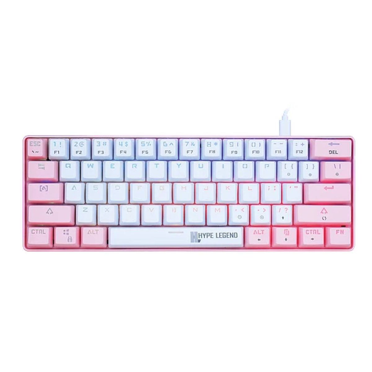 HYPE LEGEND - Teclado Gamer Hype Legend Rebel Pinku 60% SW Red RGB