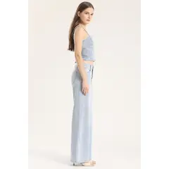 LIOLA - Jeans palazzo relax mujer celeste claro