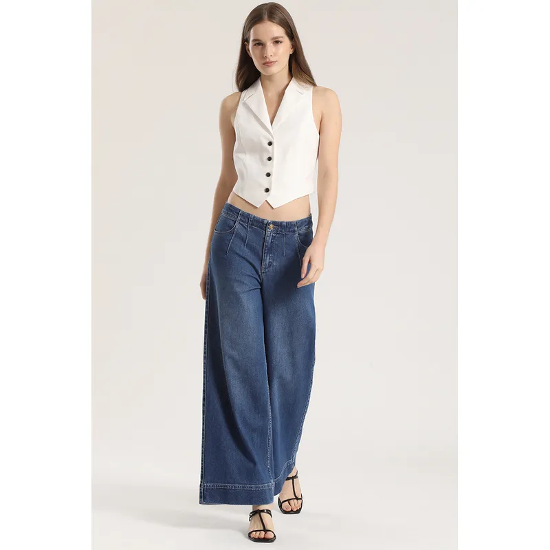 LIOLA - Jeans wide leg mujer Liola azul