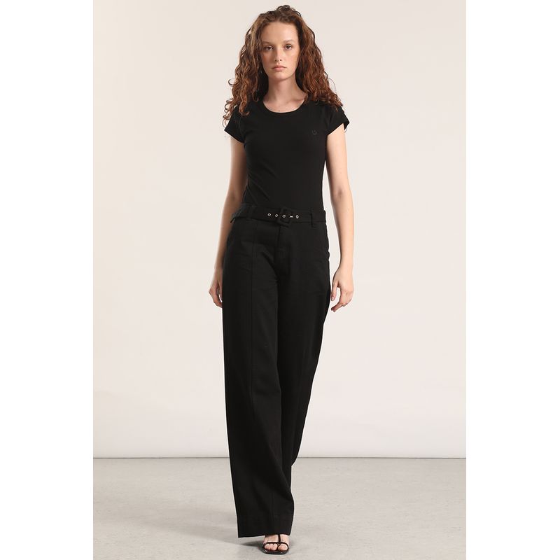 LIOLA - Jeans straight con cinturón liola mujer negro